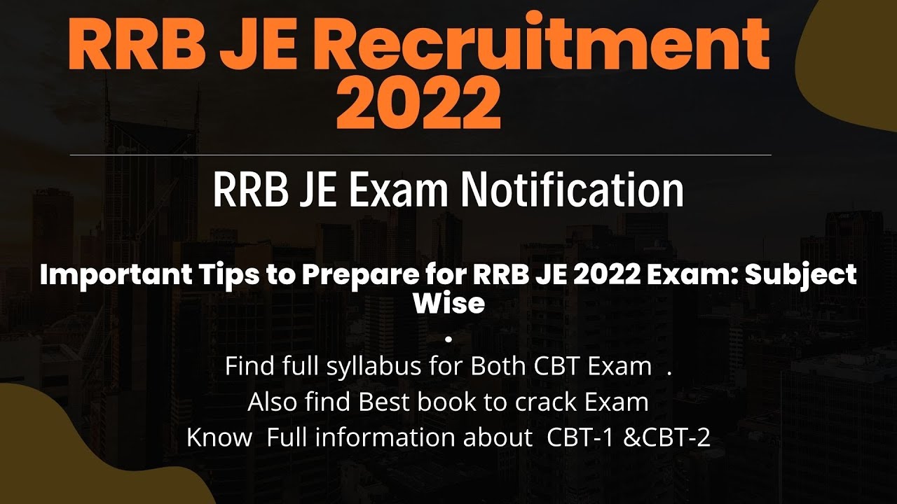RRB JE NOTIFICATION 2022