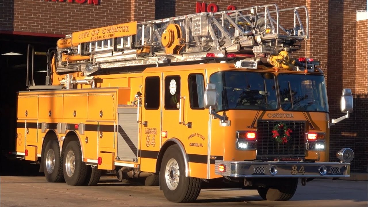 Chester Bureau of Fire Engine 82 & Ladder 84 Responding 12/12/23