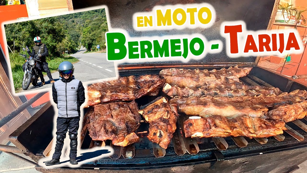 🤩Ruta BERMEJO TARIJA EN MOTO🏍️🛣️nos reciben con un delicioso ASADO!!! 🥩🍖🤩🎉