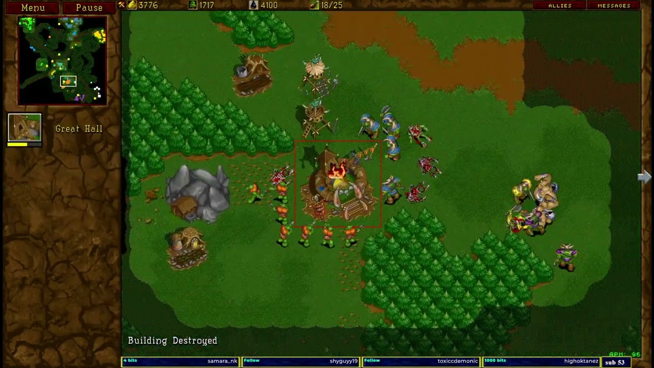 Warcraft 2 classic Garden of War 4v4