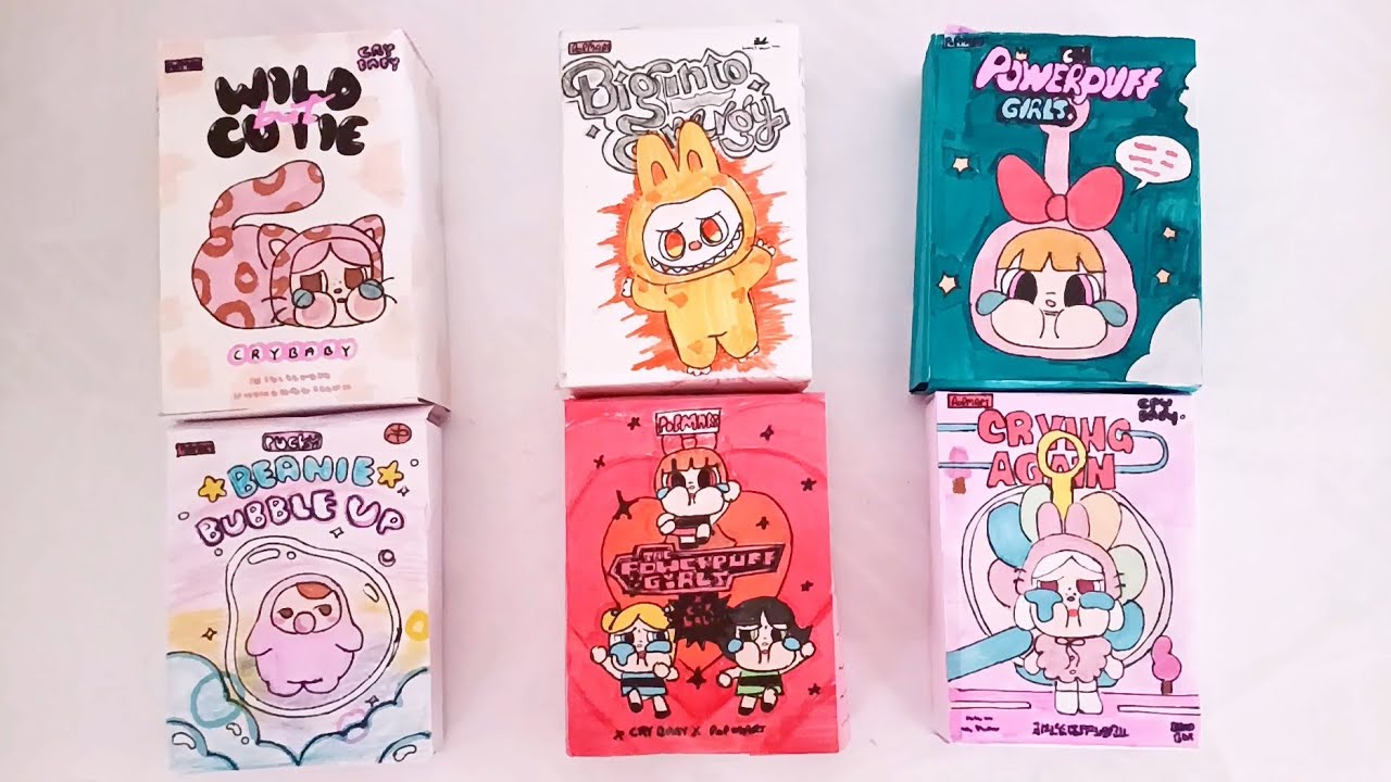 [PaperDiy🍁] Unboxing *Every* viral Pop-mart Blind Box||Labubu,Crybaby Blind boxes 🩷