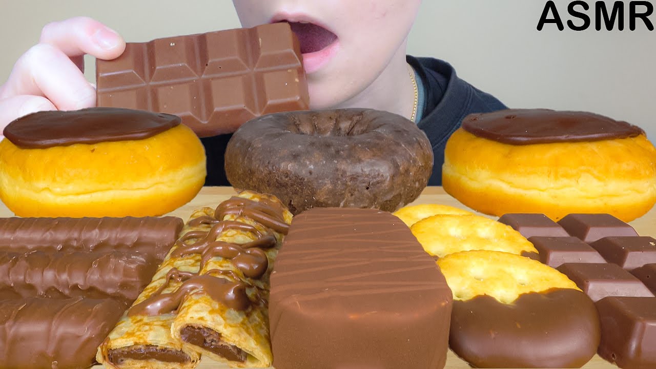 ASMR Chocolate Cake & Boston Cream Donuts, Ice Cream, Nutella Chocolate Crepes [Dessert Mukbang]