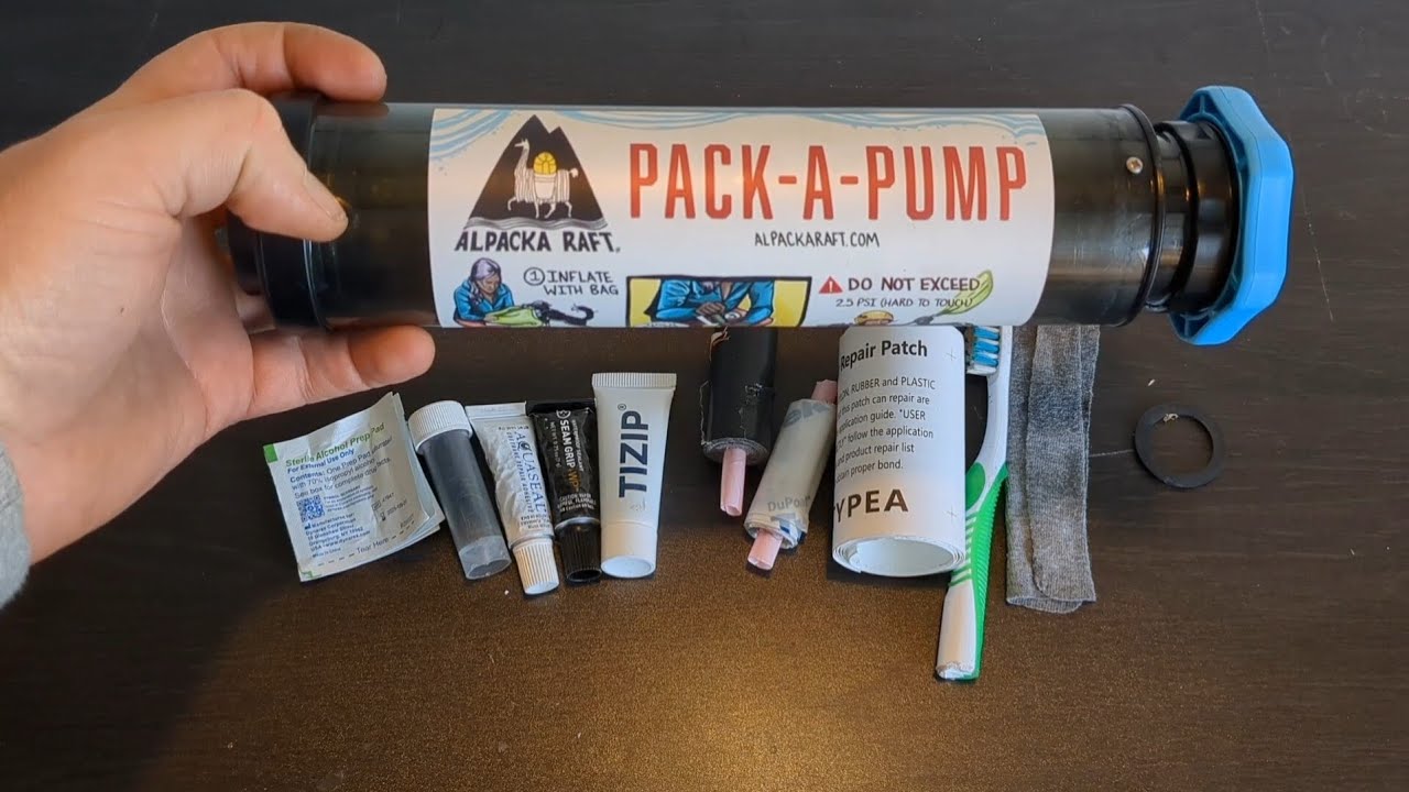Packraft Repair Kit that fits inside the Alpacka Pack-A-Pump
