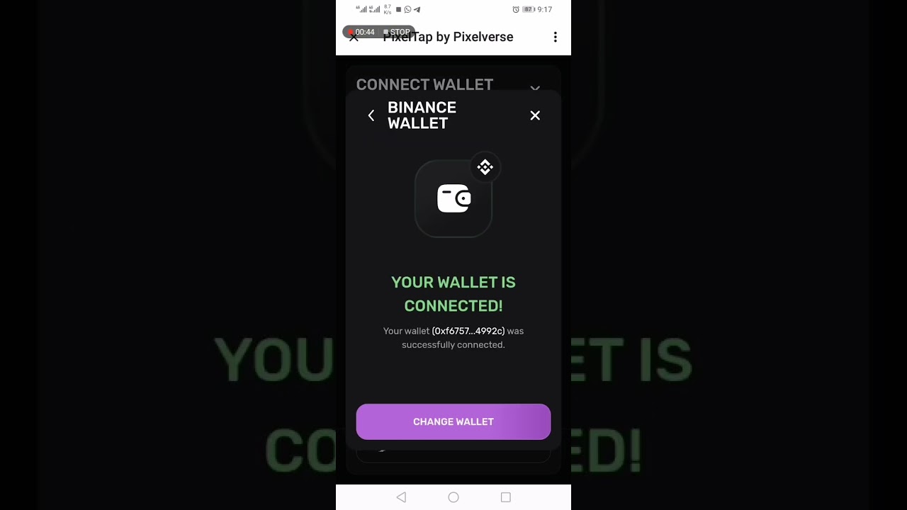 How to link Pixel Verse to Binance account.