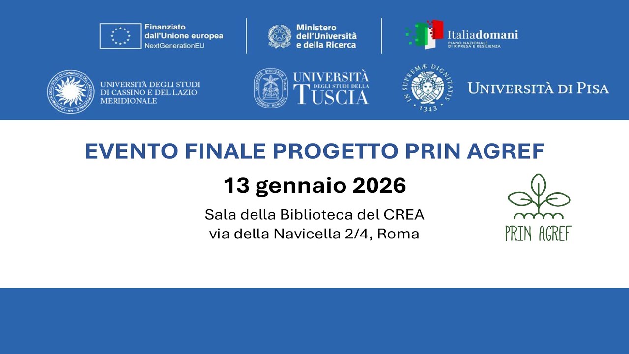 Evento finale progetto PRIN AGREF