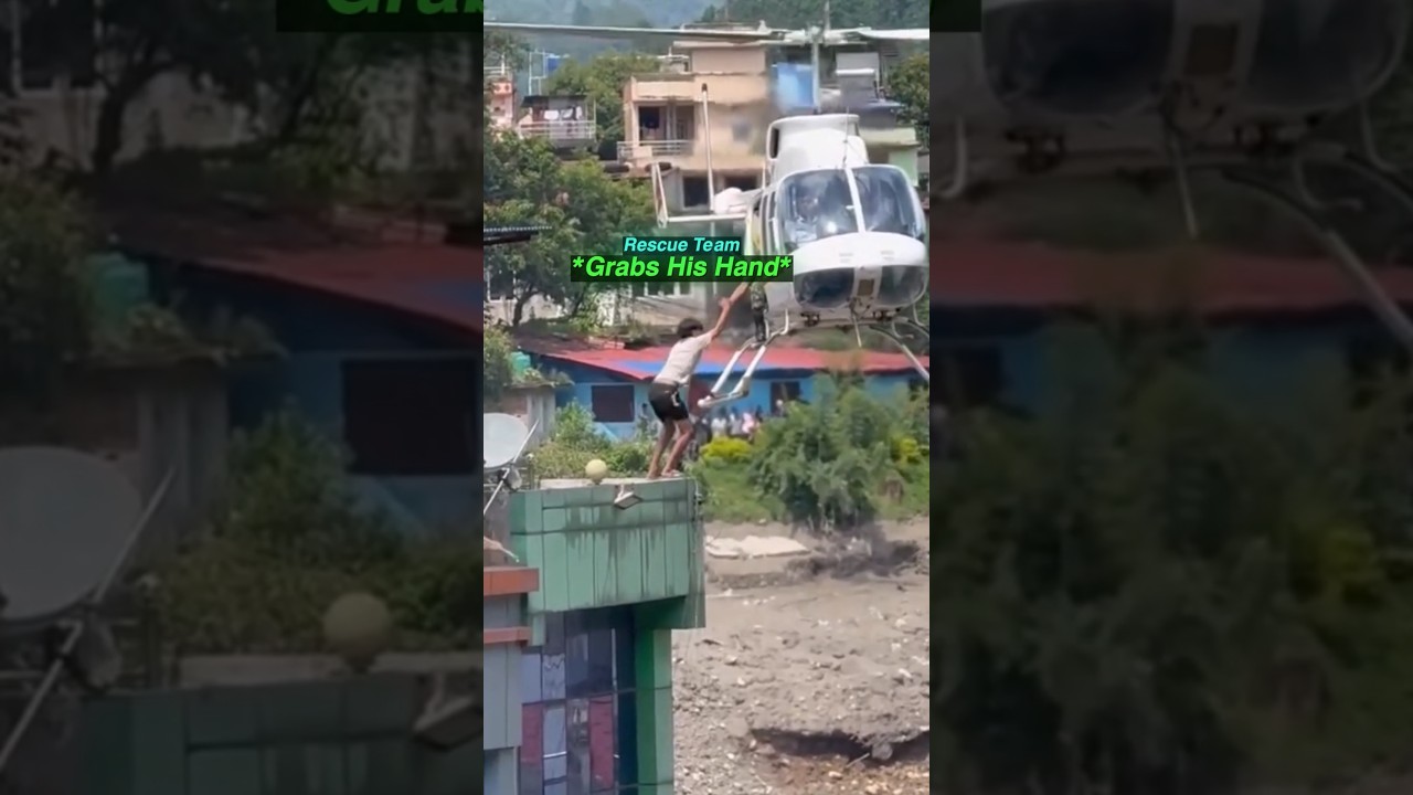 Nepal Flood Survivor Rescued By Helicopter ❤️
