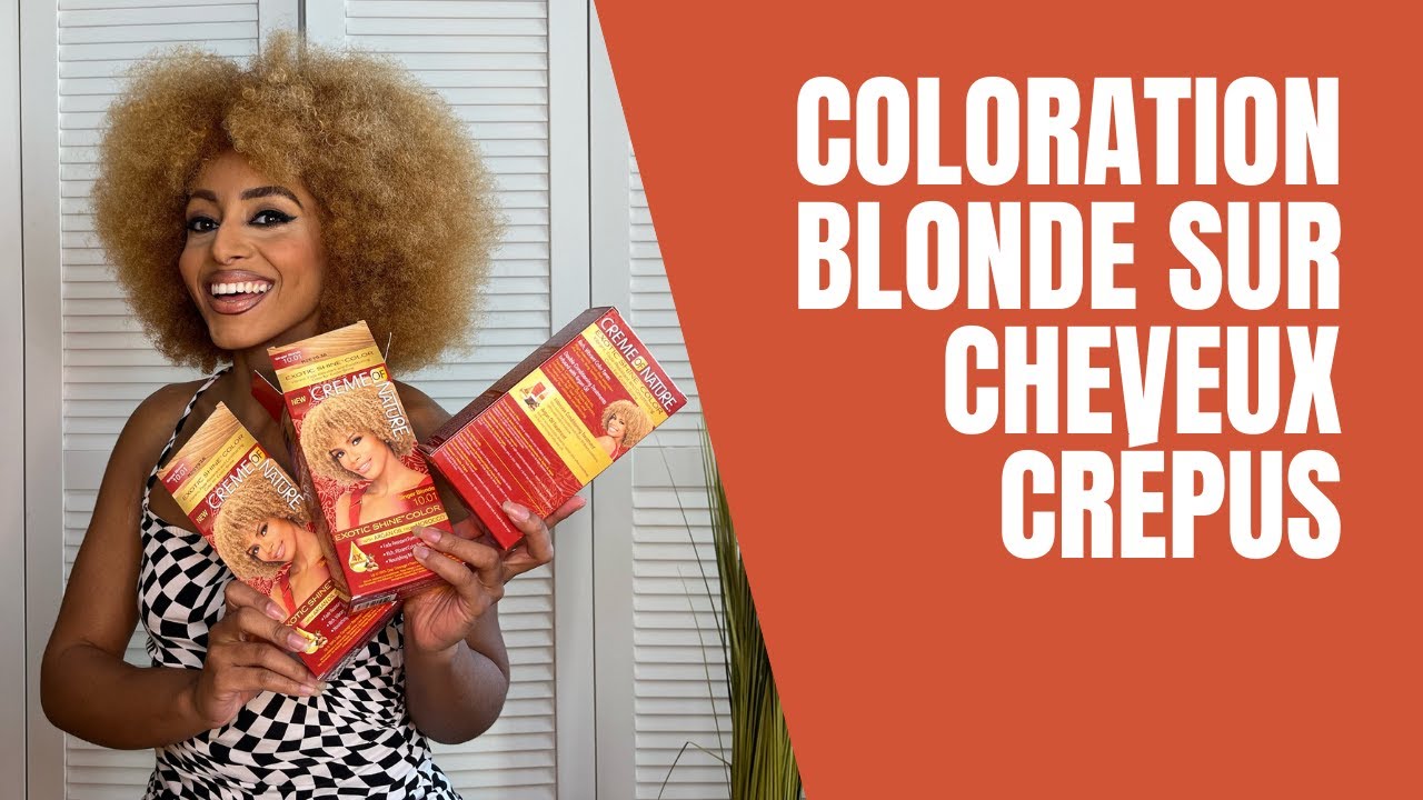 Coloration Blonde sur cheveux naturels crépus/afro GINGER BLONDE
