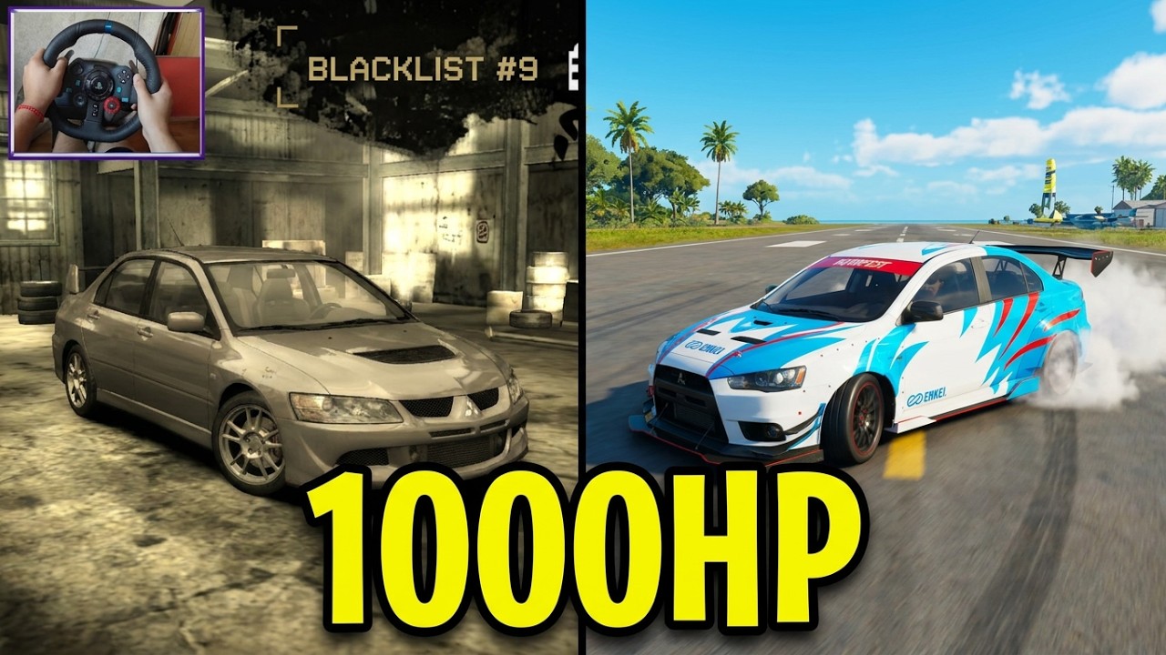 From NFS Most Wanted to The Crew Motorfest 1000HP Lancer Evolution Blacklist #9 Earl | Logitech G29