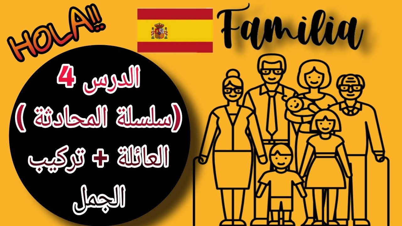تعلم الإسبانية للمبتدئين 🇪🇸 | أفراد العائلة بالإسبانية مع جمل عملية| الدرس 4