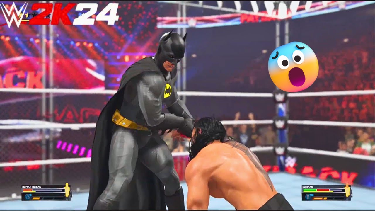 WWE 2K25 - BATMAN VS ROMAN REIGNS FIGHT - PS5