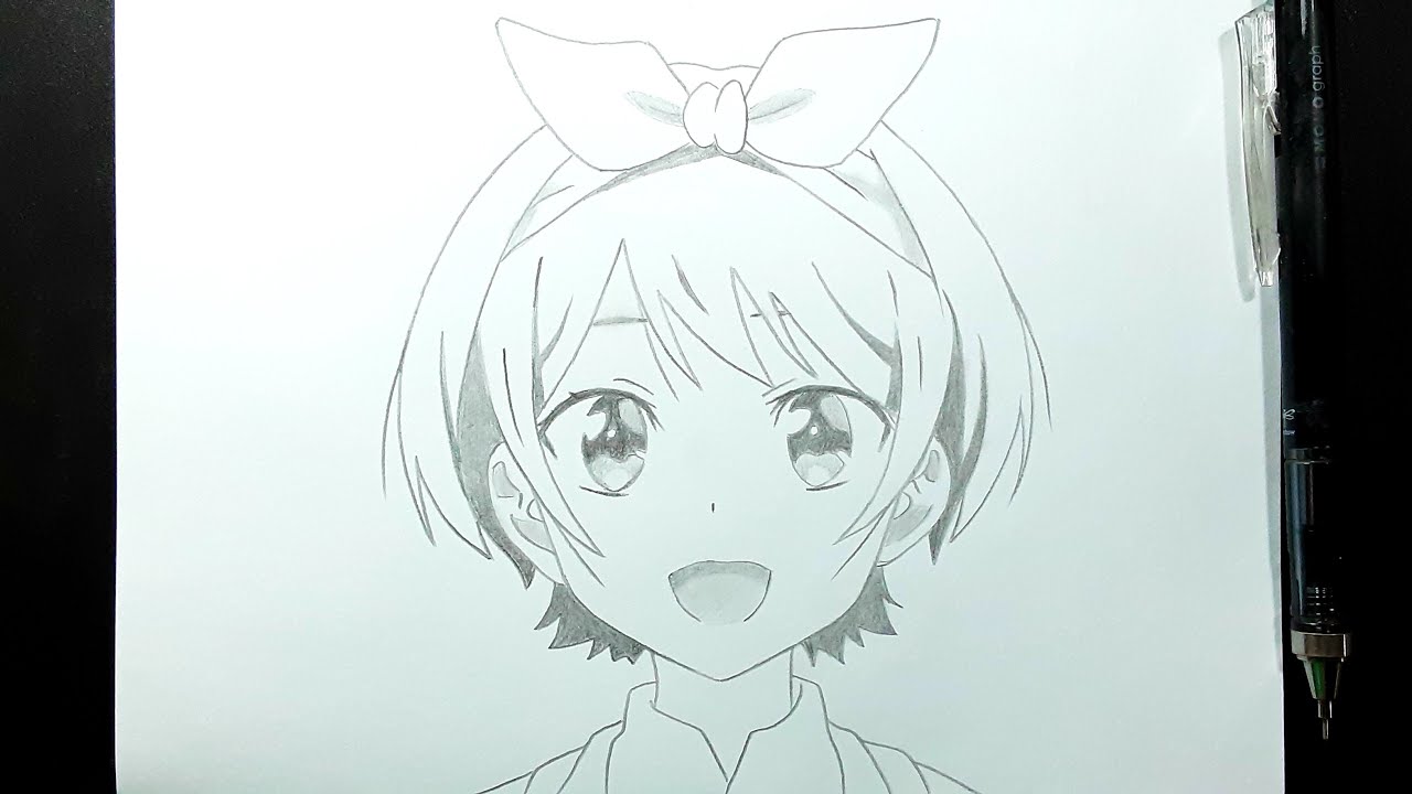 How to draw Ruka Sarashina anime girl | step by step