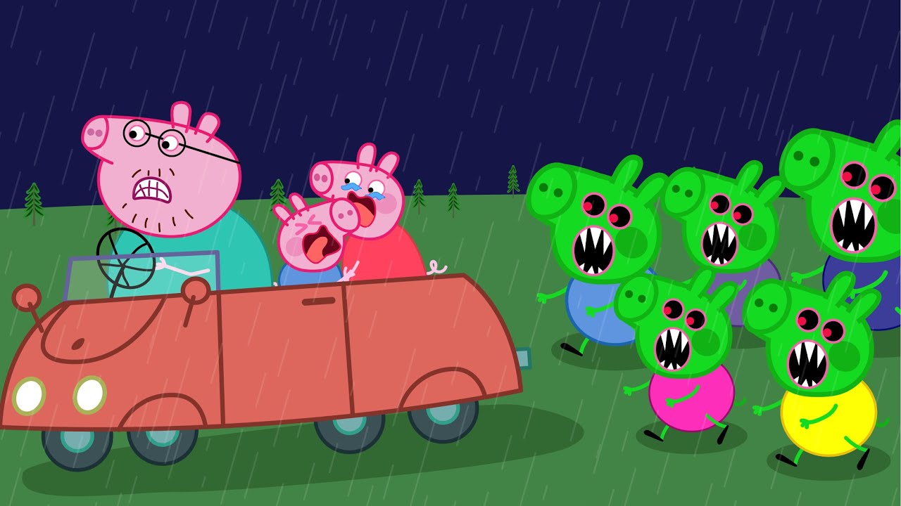 Run Now Daddy Pig! Zombies Appear At The Pig City 🧟‍♀️| Peppa Pig Funny Animation