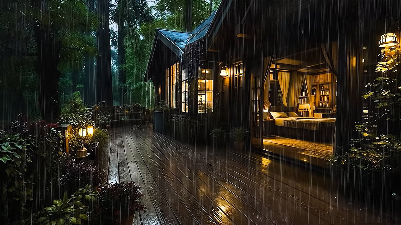 Beat Insomnia Fast in Just 3 Minutes with Soft Rain & Thunder Sounds on Forest Cabin for Deep Sleep