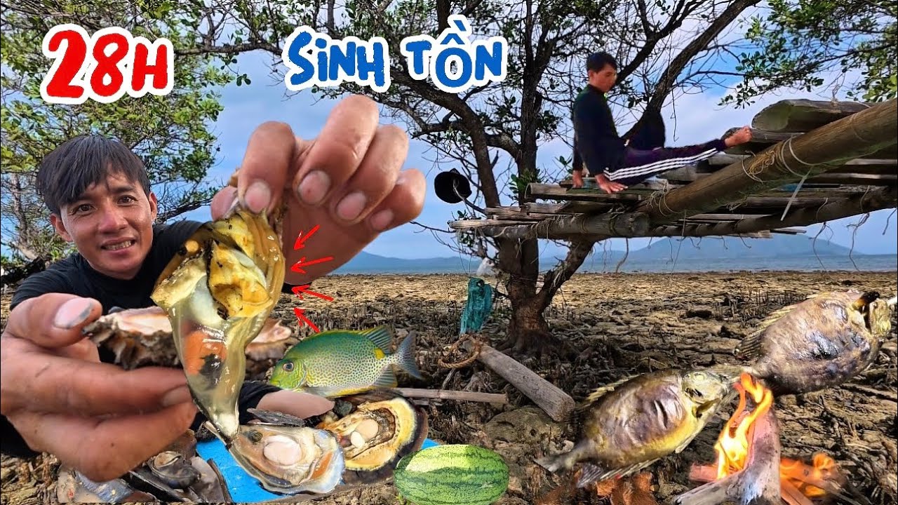 Solo một mình trên đảo nghĩa trang trong 24h sống bằng kỹ năng sinh tồn | 24 hour solo survival 
