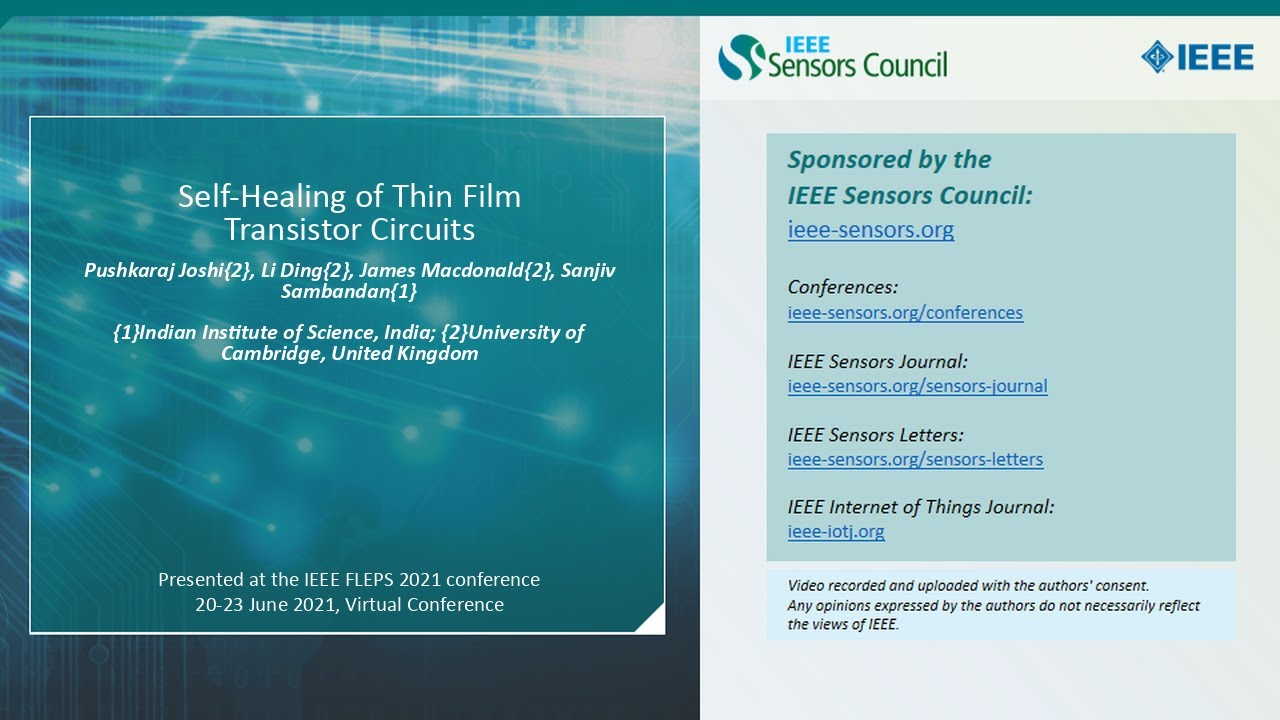 Self-Healing of Thin Film Transistor Circuits