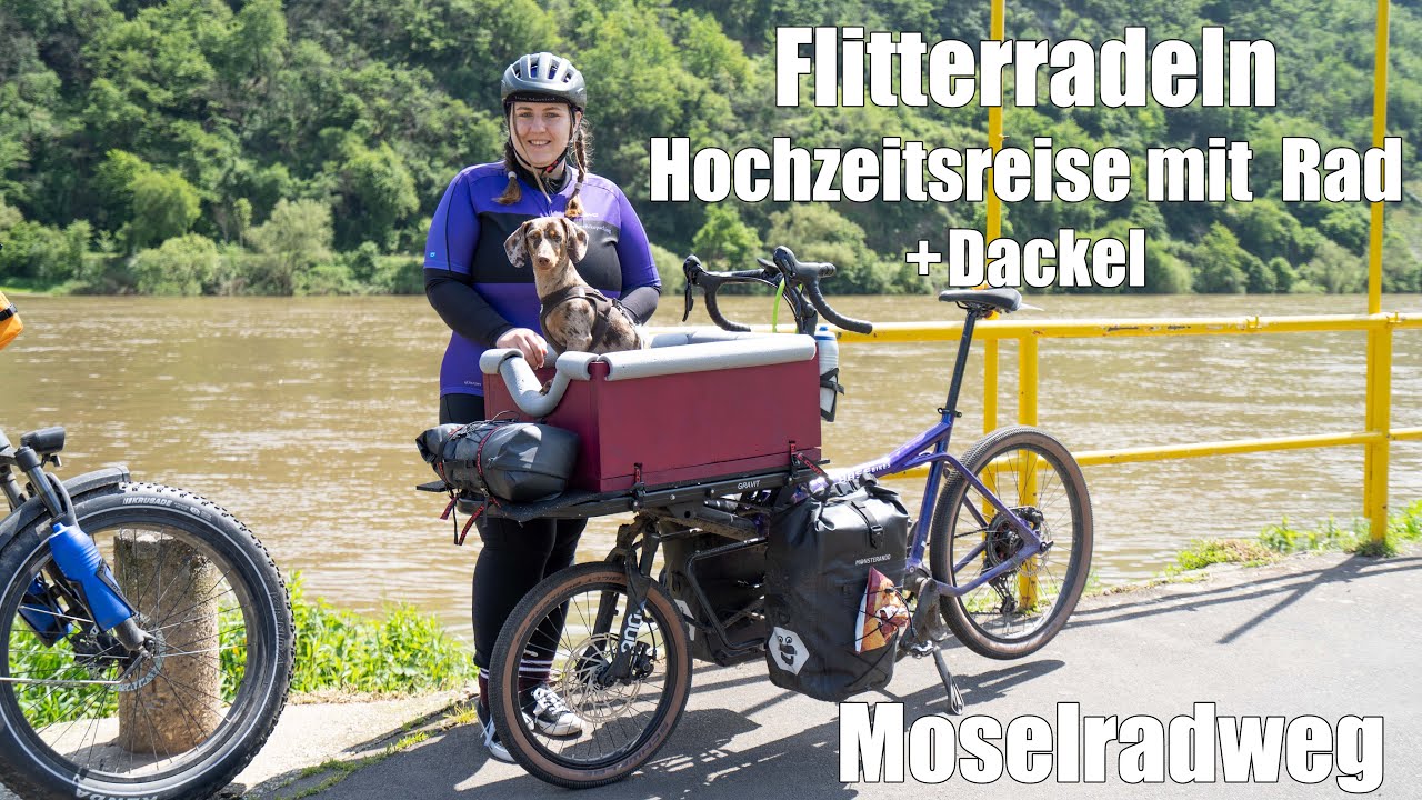 Hochzeitsreise auf dem Fahrrad mit Dackel || Moselradweg bikepacking