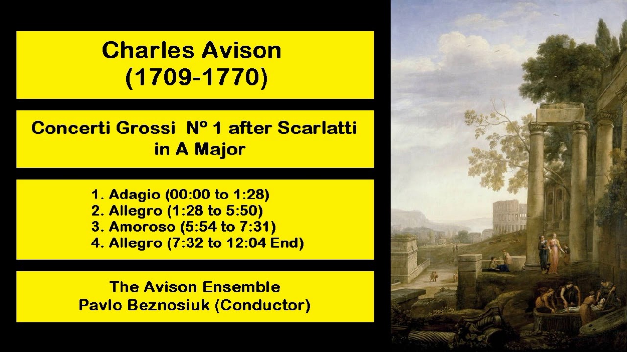 Charles Avison (1709-1770) - Concerti Grossi after Scarlatti N&ordm; 1 in A Major