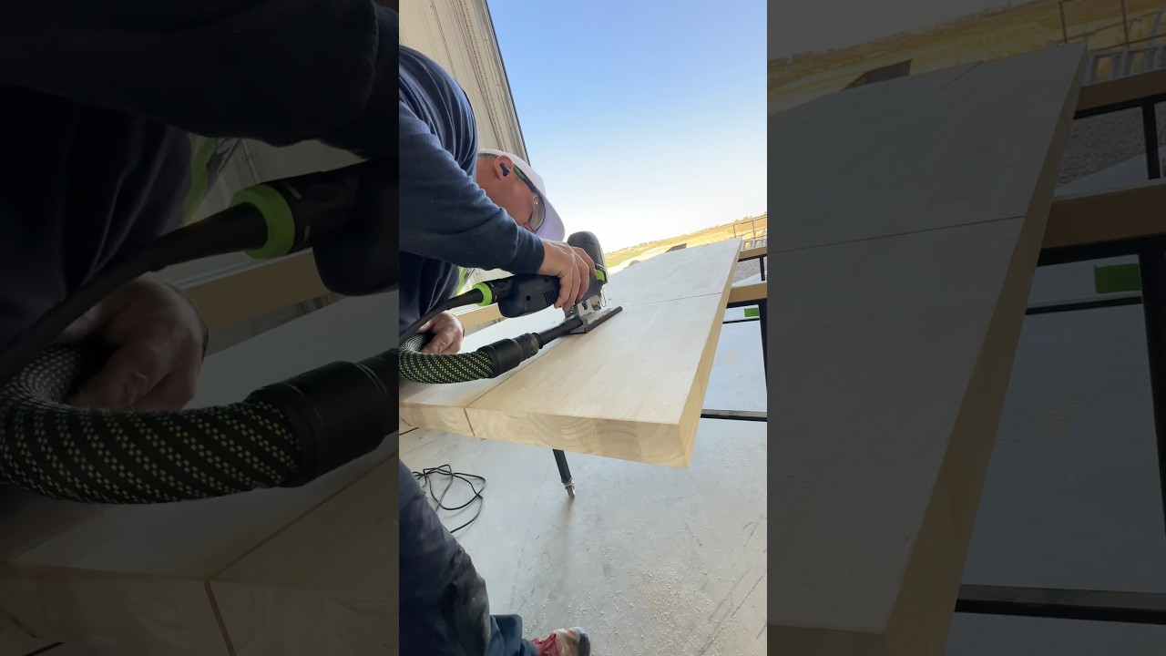 To cut & fit the butcher block counter top I used the ​⁠@festool-canada TS 60 and PS 420 jig saw