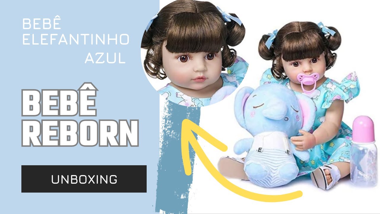 BEBÊ REBORN REALISTA ELEFANTINHO AZUL - Brastoy