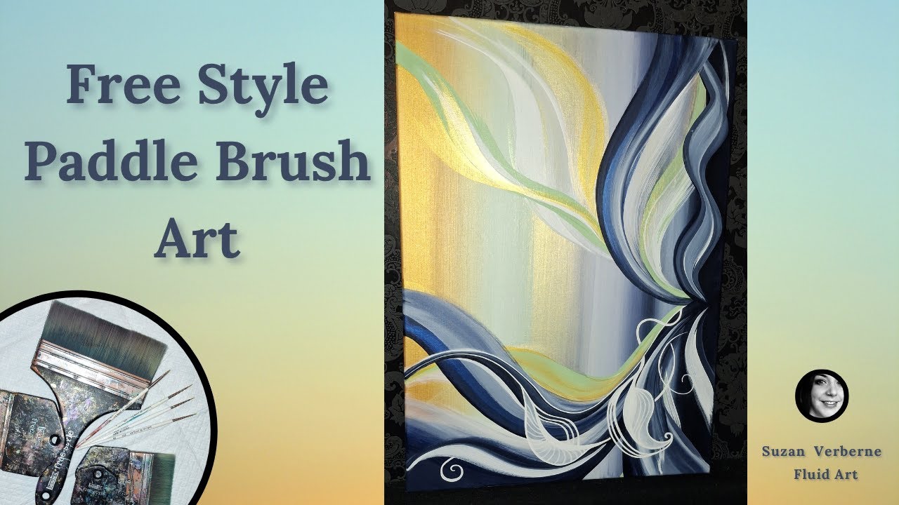 Creating a Serene Abstract Skyscape Painting with Paddle Brushes #fluidacrylics #fluidart