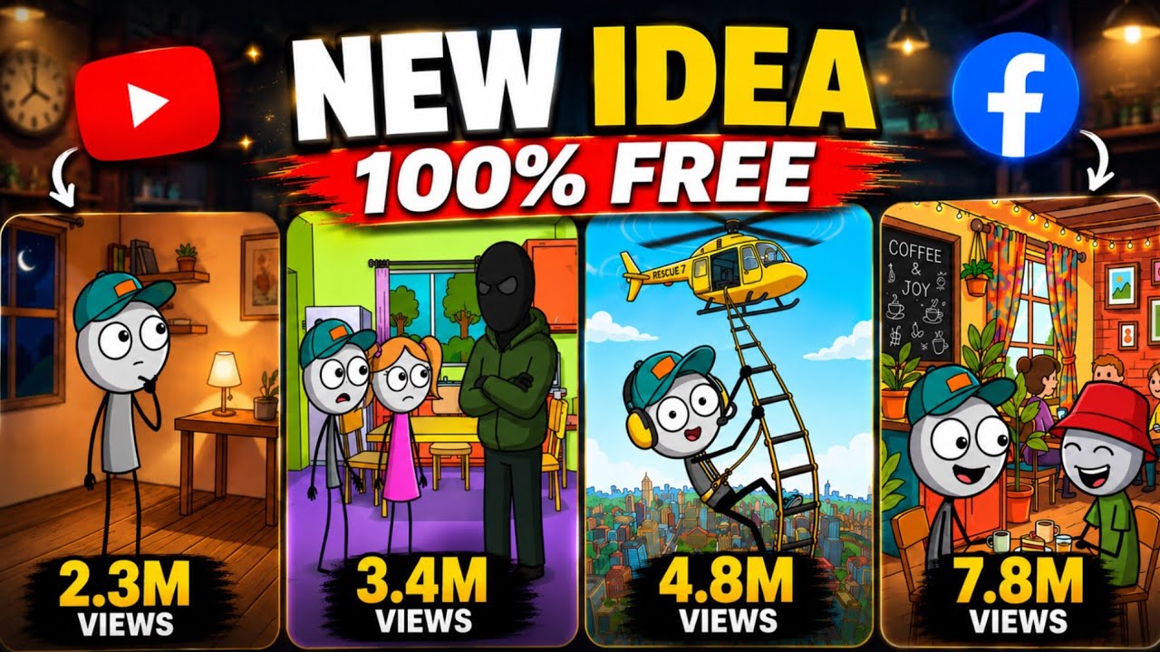 100% FREE AI Stickman Animation Videos | Create Viral Reels & Shorts with AI (Step-by-Step) 2026
