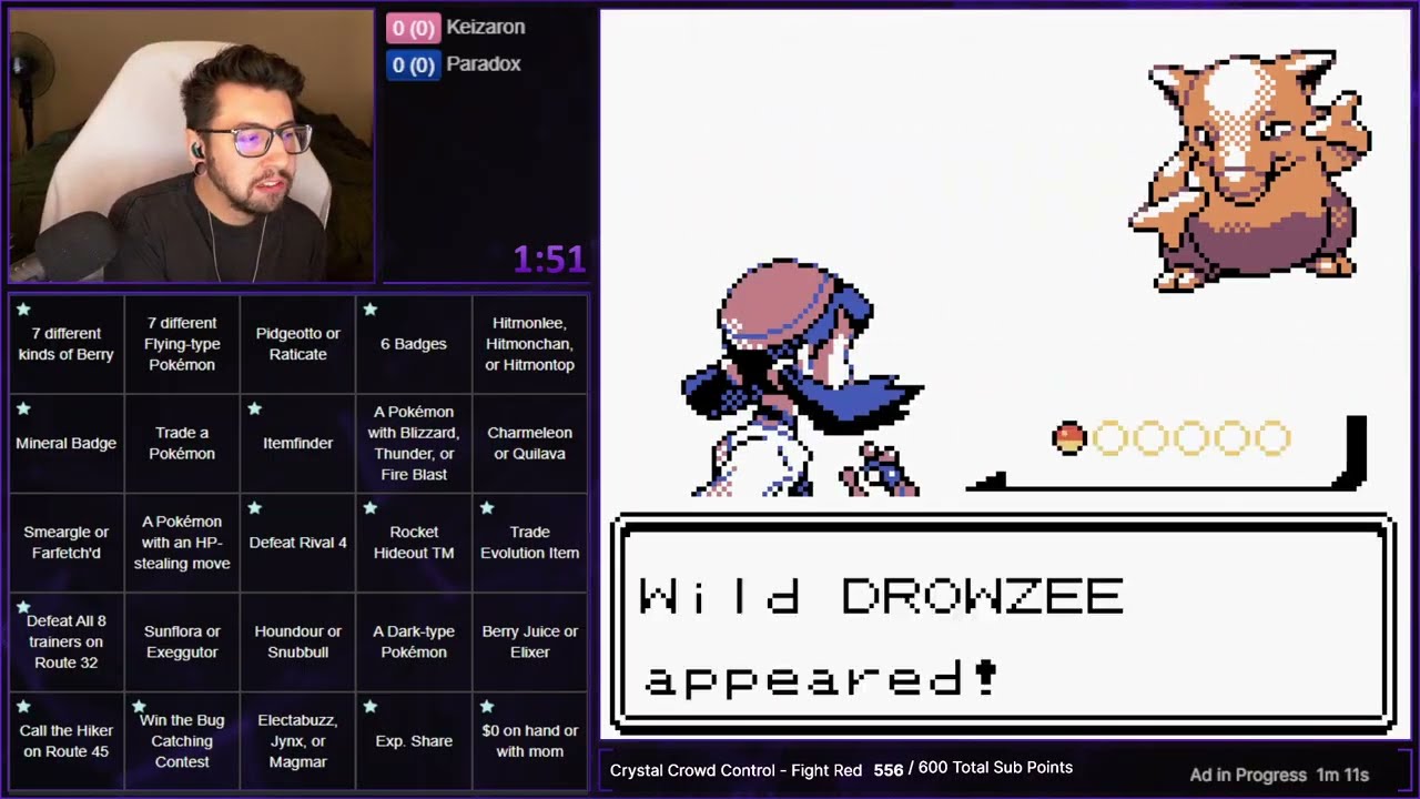 Pokemon Crystal Randomizer Blackout Bingo Race w/ Paradoxical Remedy - Aug. 18, 2025 (Game 3)