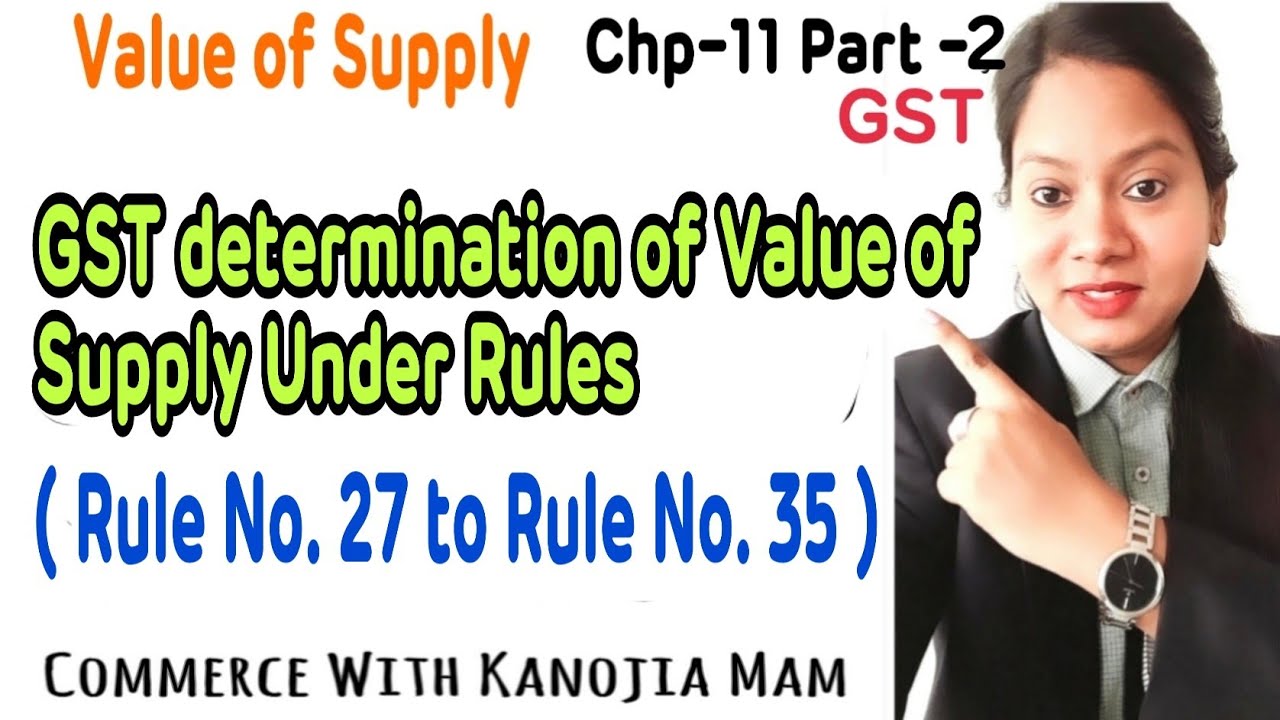 GST determination of Value of Supply under GST Rules,2017 || RULE NO. 27 to Rule No. 35 ||