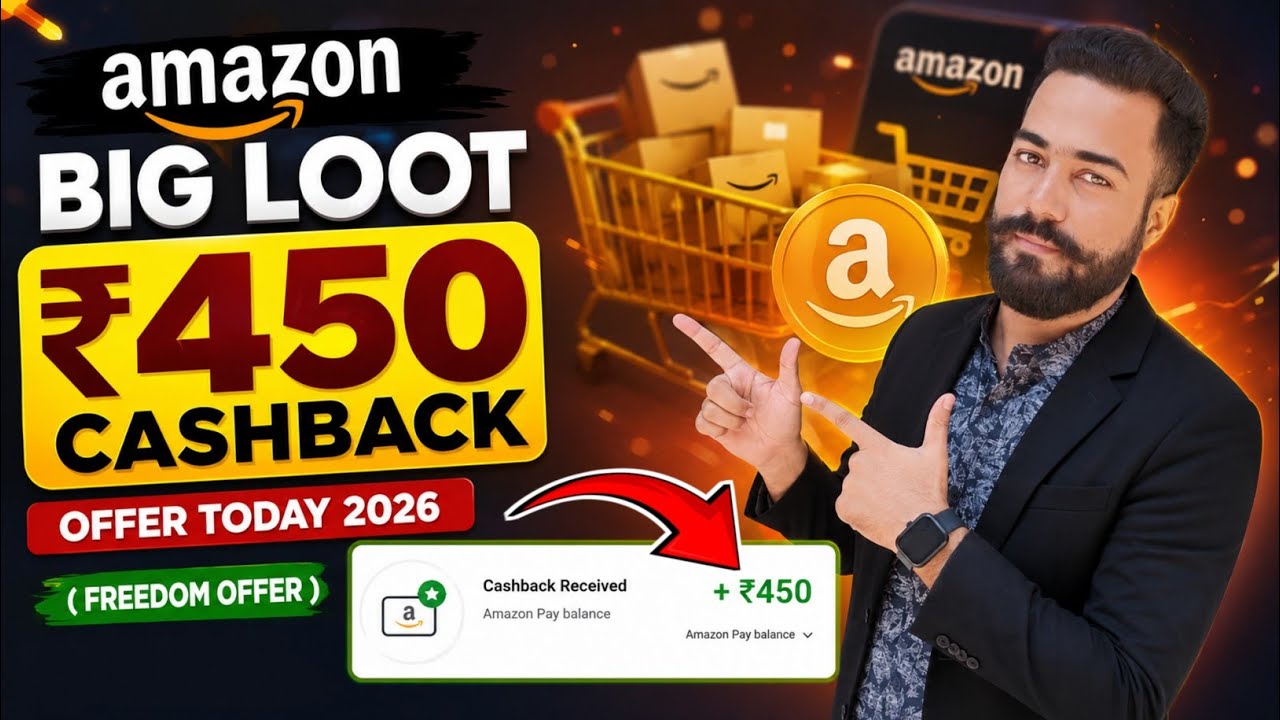 😱Amazon Big Loot ₹450🔥Cashback Offer! Amazon New Loot Offer! Amazon Rs.450 Cashback Shopping Offer! 