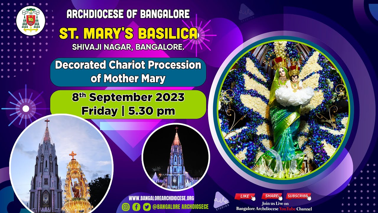 Blessing of Decorated Chariot of Our Lady of Health, St. Mary's Basilica | Shivaji Nagar