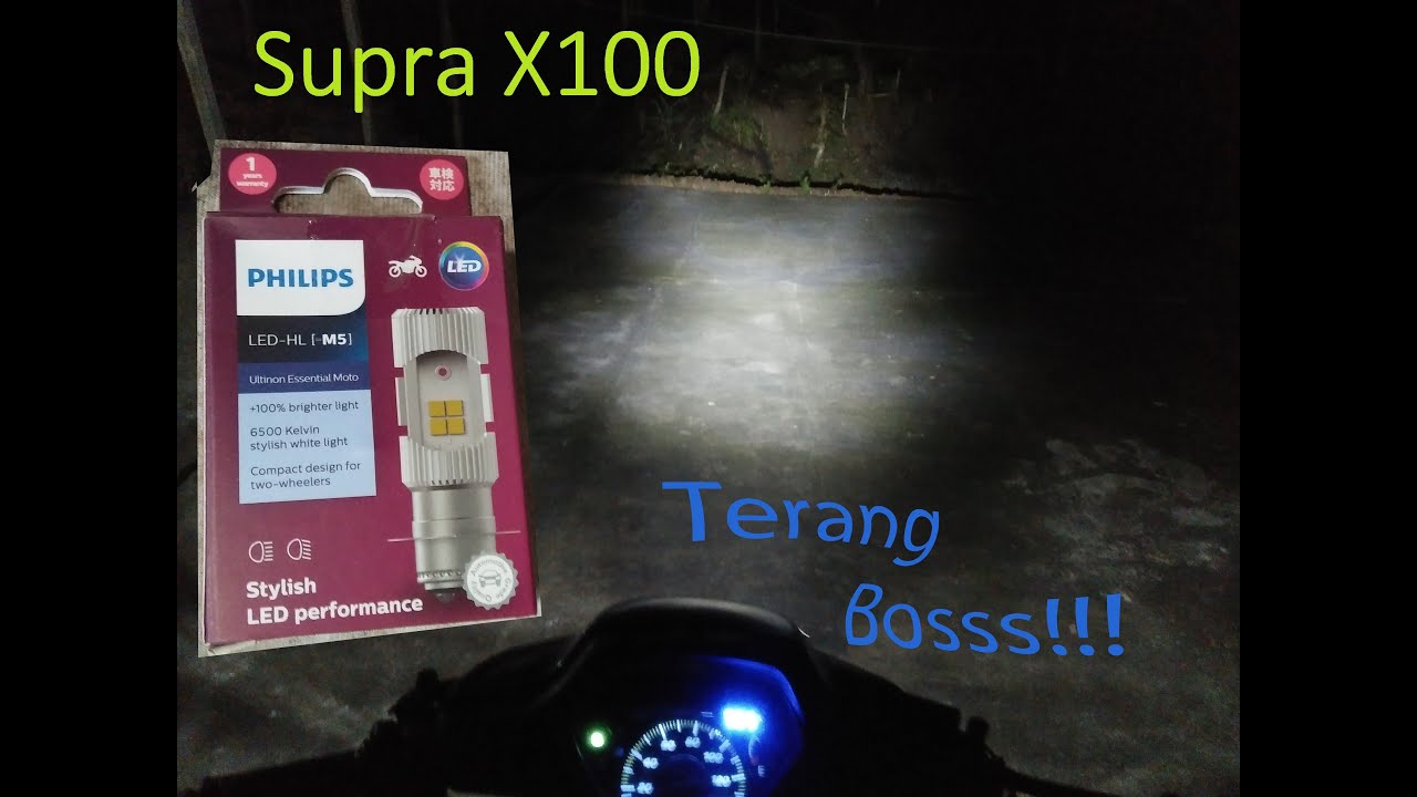 Review Lampu LED M5 Philips - Motor Supra X100 / Arus DC 12V 6W | Philips Ultinon Essential Moto