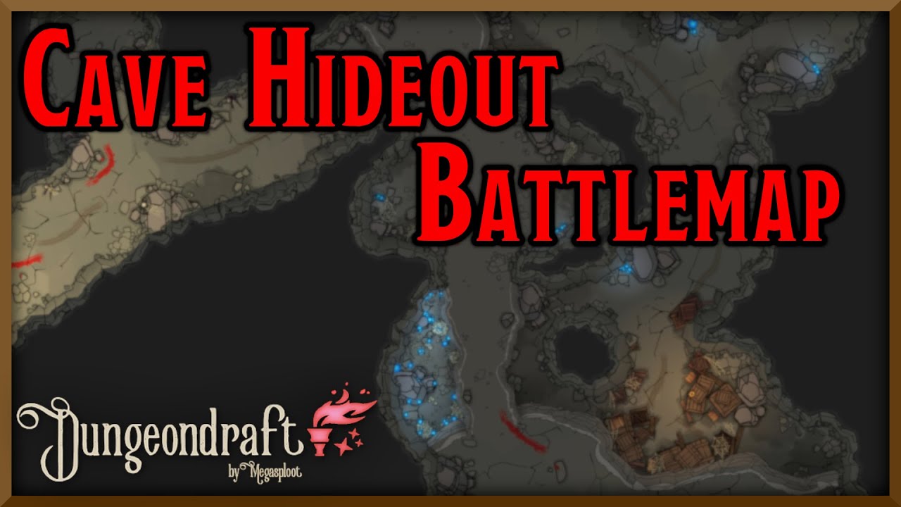 Hideout In a Cave Battle Map (Dungeondraft Timelapse) (Free Download)