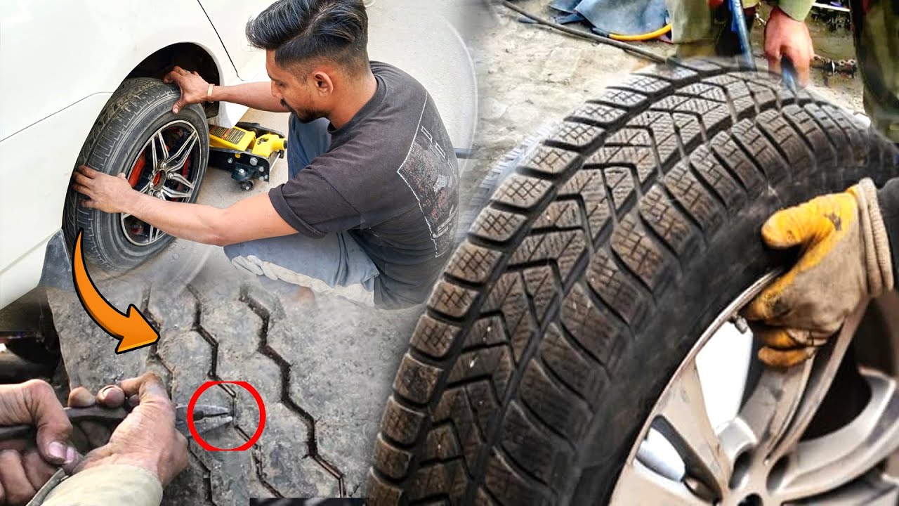 Tubeless Tyre Cut Repair | Roadside Vulcanizing Tyre Repair | Step by Step @SkillFactoryHub
