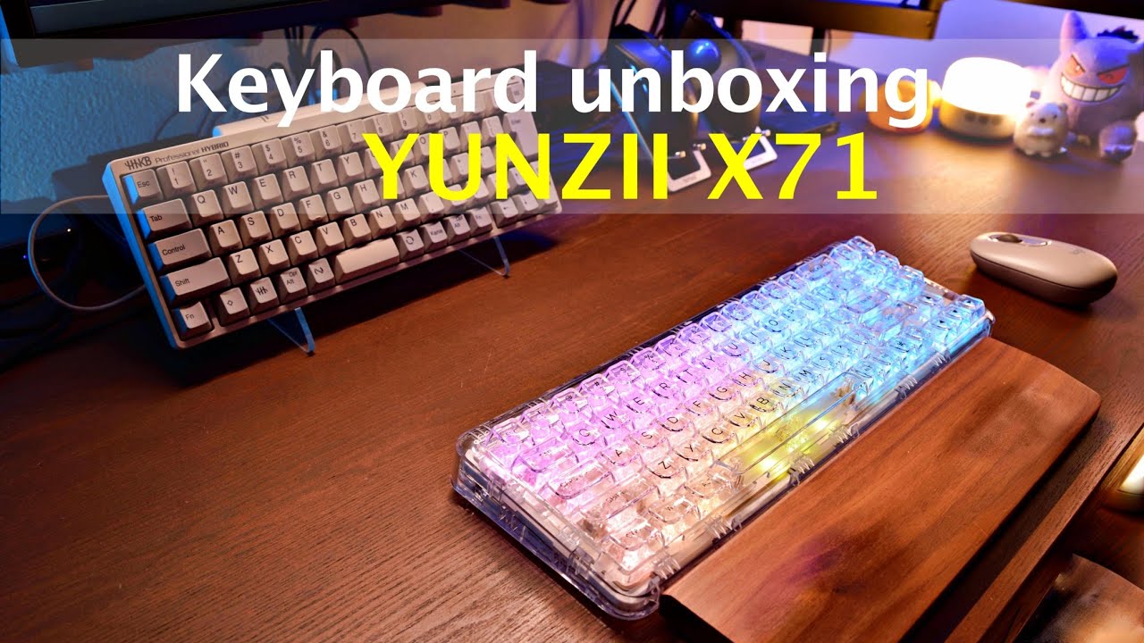 【開封】透明68％メカニカルキーボード『YUNZII X71』に一目惚れ！【コトコト打鍵音】【宝石RGBバックライト】Unboxing