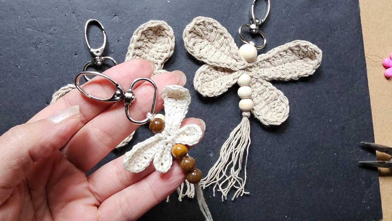 Colgante libélula fácil a crochet paso a paso 