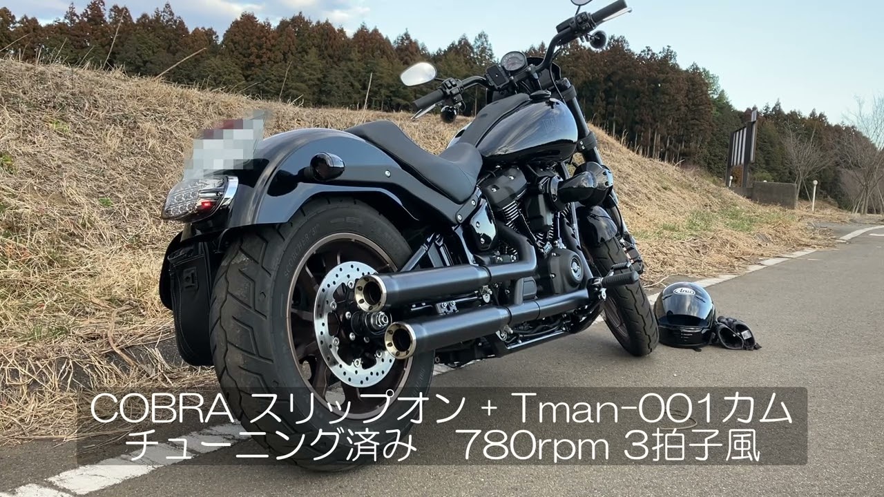 COBRAマフラー音 Tman001 カム交換 ハーレーダビッドソン ローライダーS M8 117ci (1923cc)