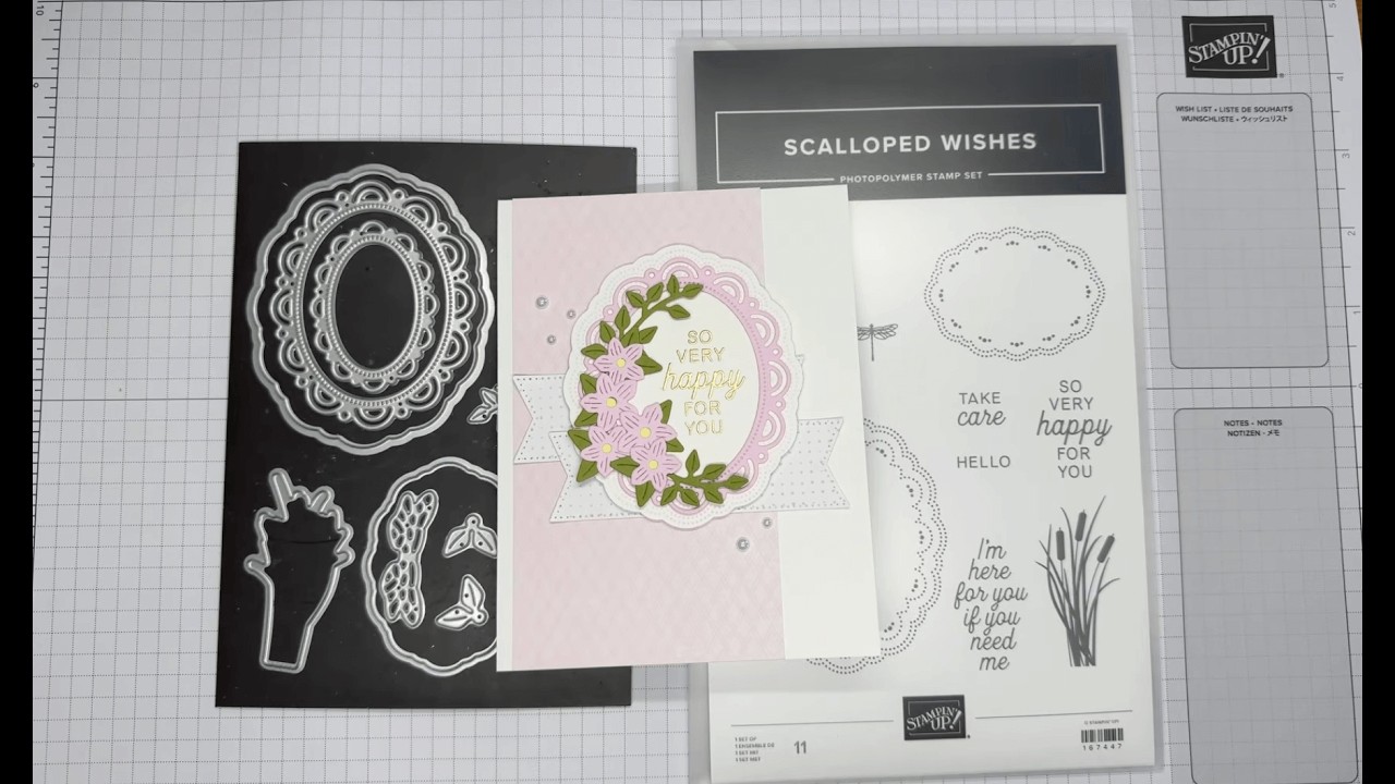 Stampin&rsquo; Up! Scalloped Wishes So Happy For You Card Tutorial #diy #patternedpaper #papercrafting