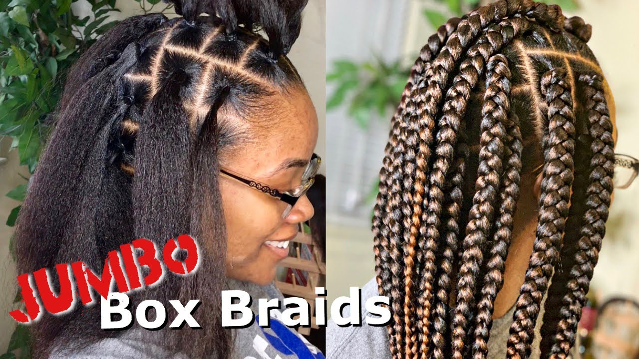 ***HIGHLY REQUESTED*** JUMBO BOX BRAIDS TUTORIAL | RUBBERBAND METHOD