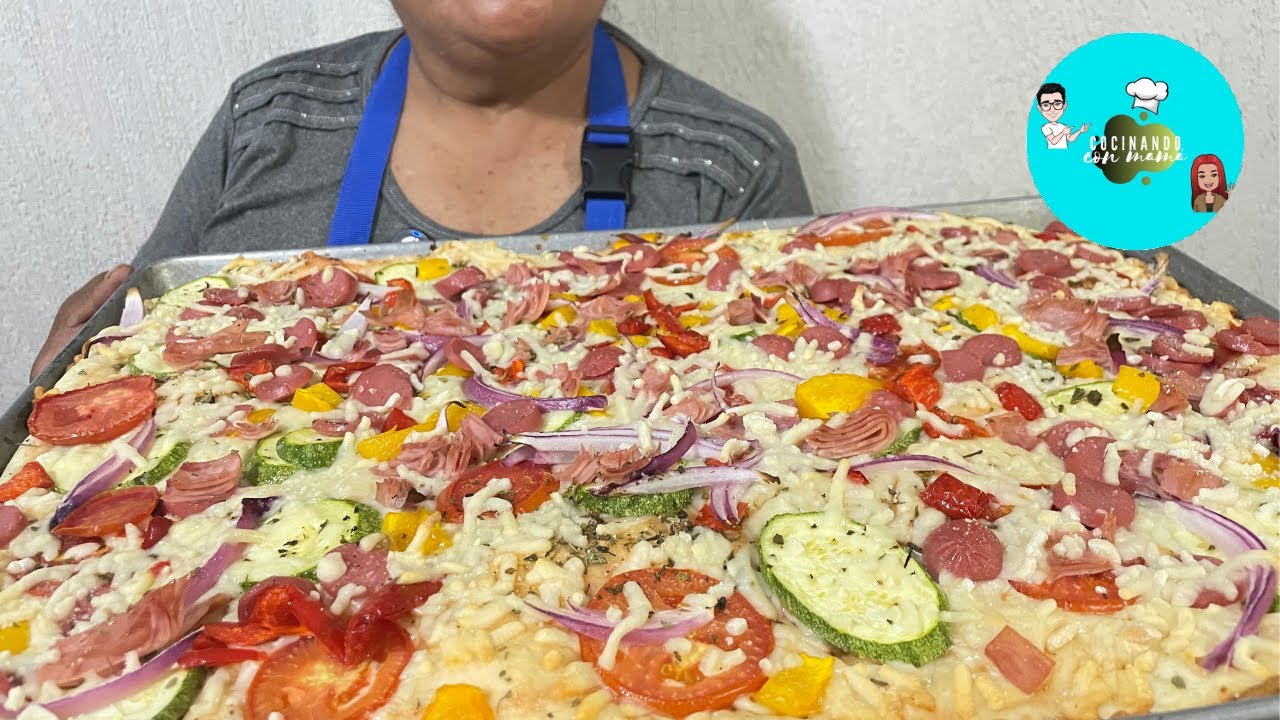 Receta Pizza Casera En Horno | Cocinando Con Mamá