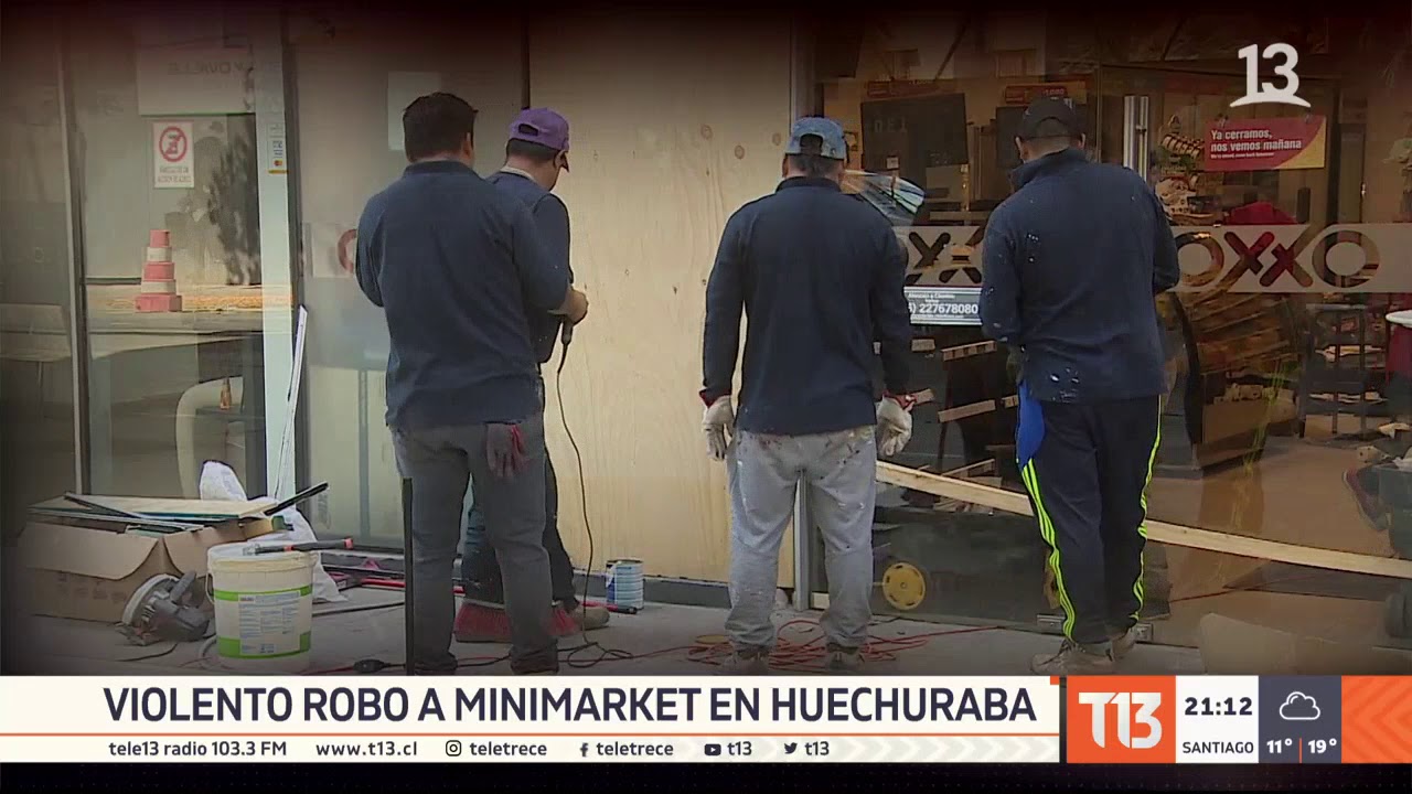 Delincuentes roban caja fuerte desde un supermercado en Huechuraba