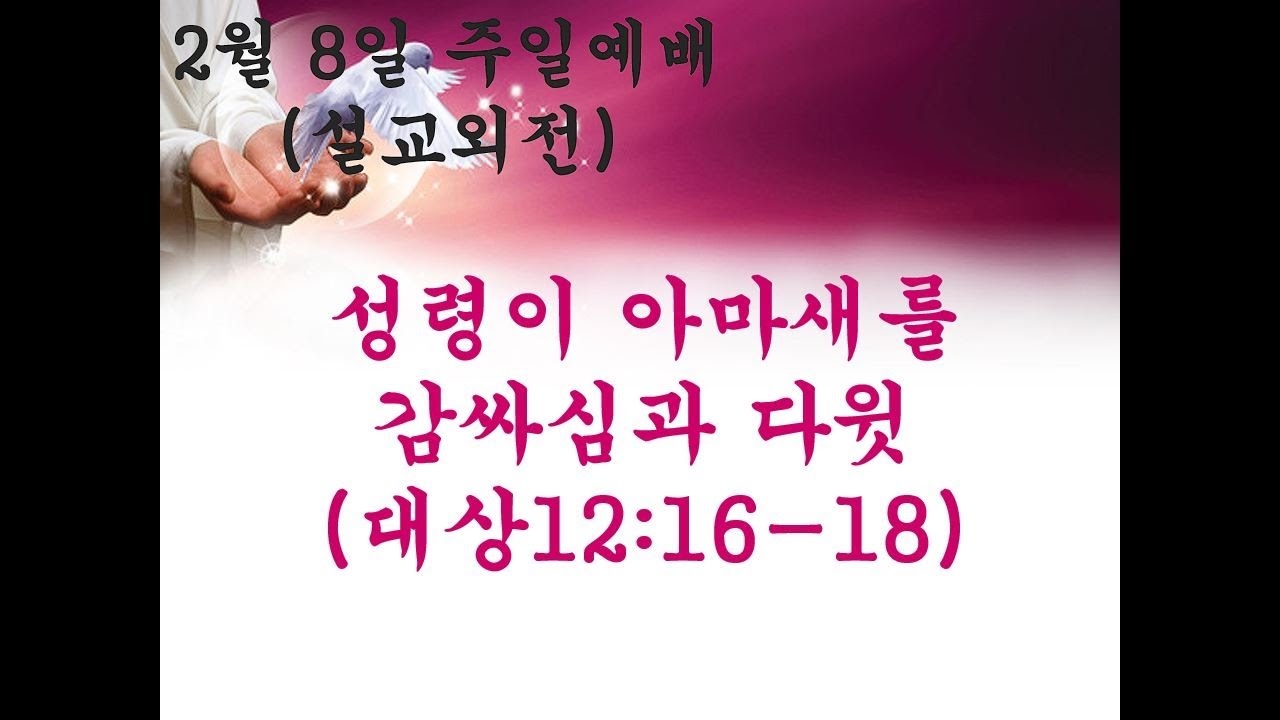2월 8일 설교외전(성령이 아마새를 감싸심과 다윗)