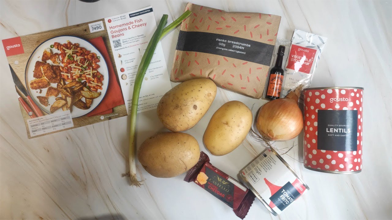 Gousto Menu: 🐟Baked FISH GOUJONS + CHEESY BEANS - RECIPE + REVIEW