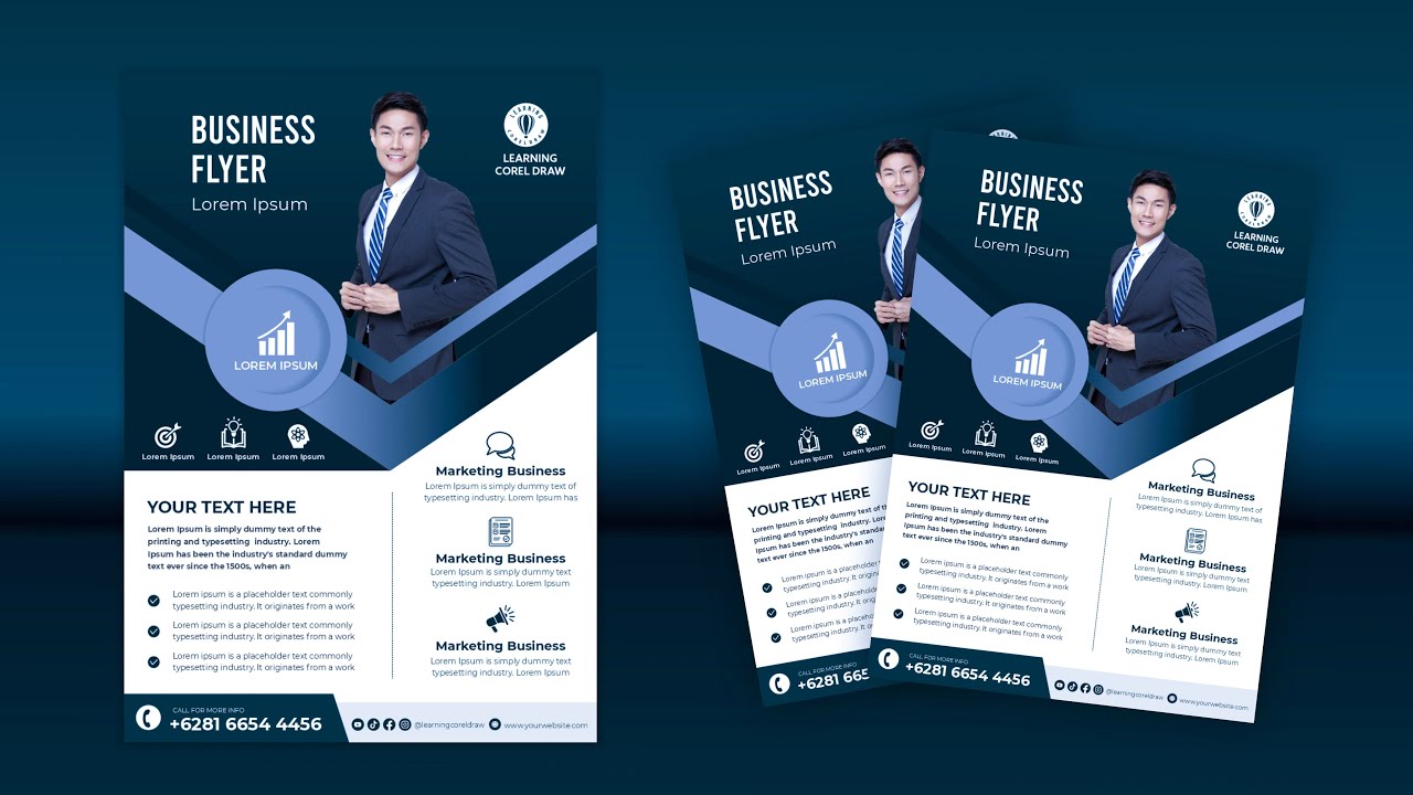 Business Flyer Template Design with corel draw