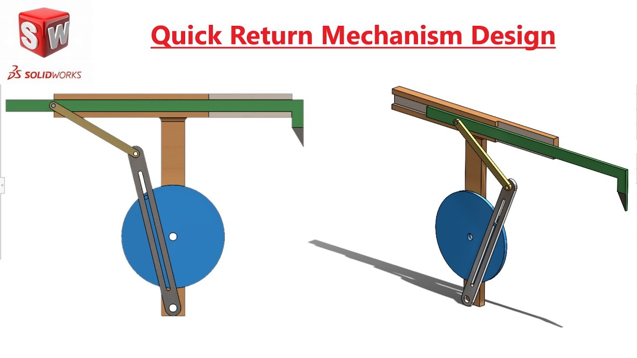 Quick return mechanism design in SolidWorks | Solidworks Assembly Tutorial