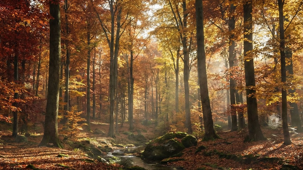 Epic Autumn Forest 🍂 Relaxing Music & Falling Leaves | Cinematic Nature Escape