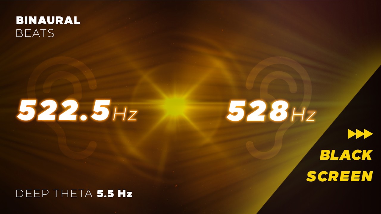 Binaural Beats 522.5 Hz and 528 Hz pure tones | 5.5 Deep Theta waves Relaxation & Inner Healing