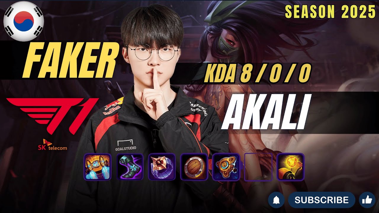 T1 Faker AKALI vs MEL Mid - Patch 25.24 KR Ranked | lolrec