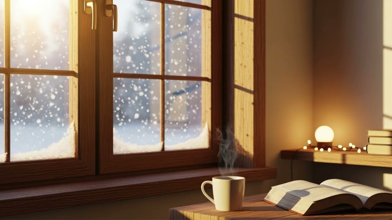 Cozy New Year Morning ❄️ Warm Light + Snowfall | Relaxing Lofi Ambience