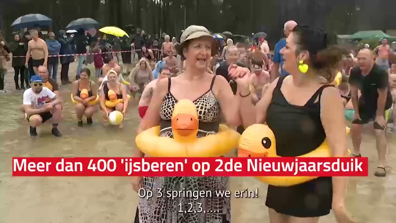 400 ijsberen op nieuwjaarsduik Lilse Bergen