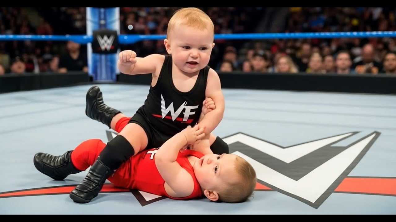 Tiny Baby Takes a WWE Knockdown – Too Cute to Handle! | baby WWE Champion | baby boxing  #babyvideos