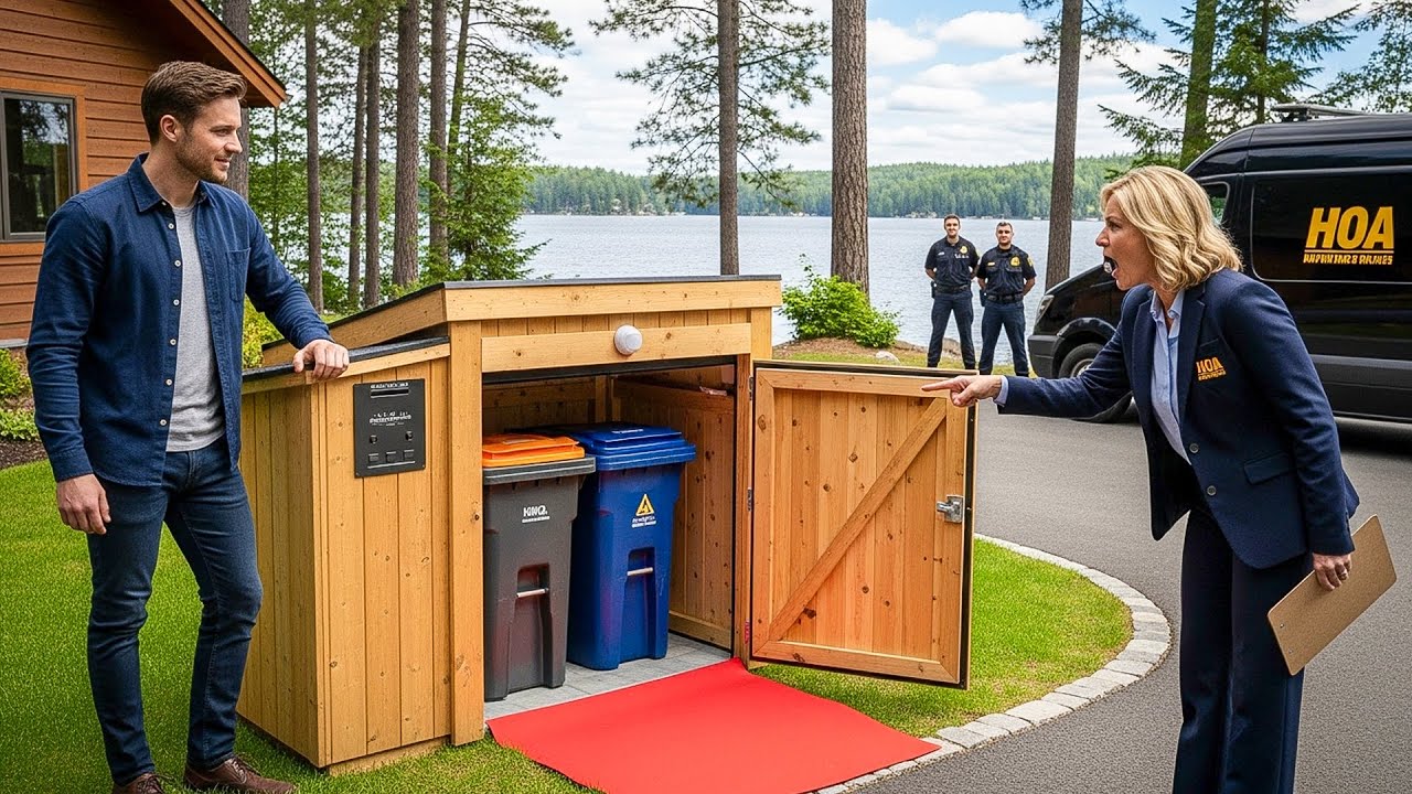 They Fined Me for ‘Improperly Stored’ Trash Cans, So I Built a Tiny Garage With a Red Carpet!